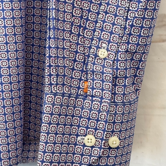 Tallia Mens Purple Mandala Collard Button Up Dress Up Shirt Sz. Medium M 15 1/2 - Picture 8 of 12